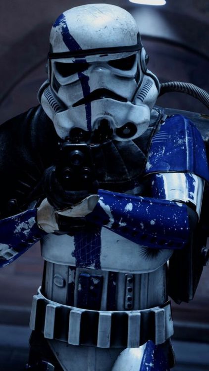 black and blue stormtrooper