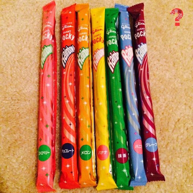 Egg is not the time — koreaboo: Rainbow Pocky!!! Flavors include: