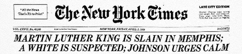 unhistorical:
“ April 4, 1968: Martin Luther King, Jr. is assassinated.
The night before his assassination, King delivered his last speech at Mason Temple in Memphis, Tennessee; popularly known as “I’ve Been to the Mountain”, this speech was made in...