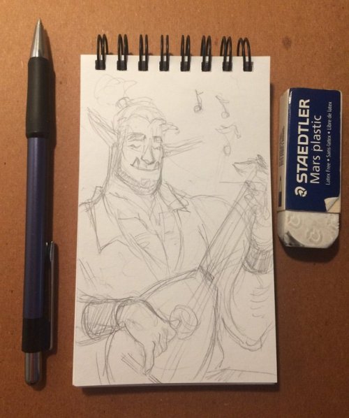 Rhos. @kimbles’ orc-elf bard from our D&D game.