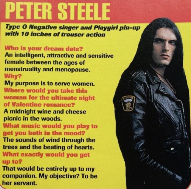peter steele playgirl magazine pics