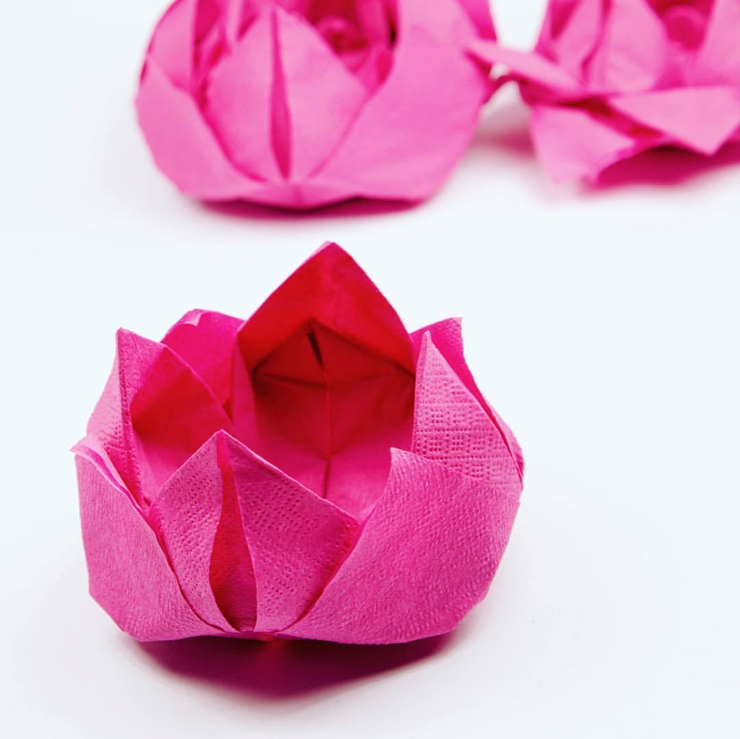 Paper Kawaii Hot Pink Napkin Lotus Flowers These Are