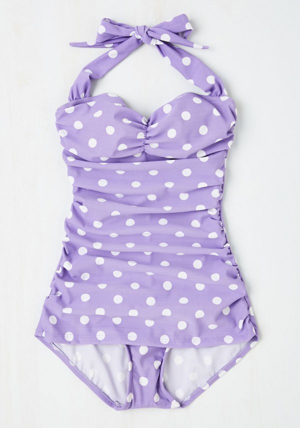 pastel purple swimsuit