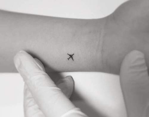 By Diki · Playground, done at Playground Tattoo, Seoul.... small;micro;playground;airplane;tiny;travel;ifttt;little;wrist;minimalist