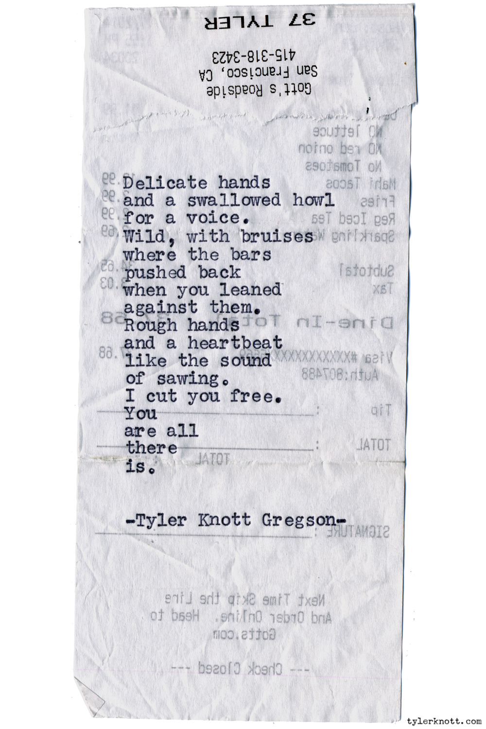 Tyler Knott Gregson — Typewriter Series #1079 by Tyler Knott Gregson...