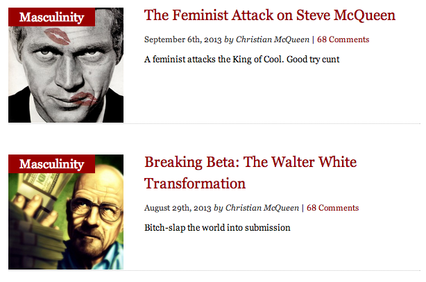 itsvondell:
“corgay:
“ thighclapp:
“ afternoonsnoozebutton:
“ (TW: eating disorders, anti-gay slurs, cissexism, misogyny, all sorts of douchebaggery)
This is my new least favorite website. From their “About Me”
“ “Return Of Kings is a blog for...