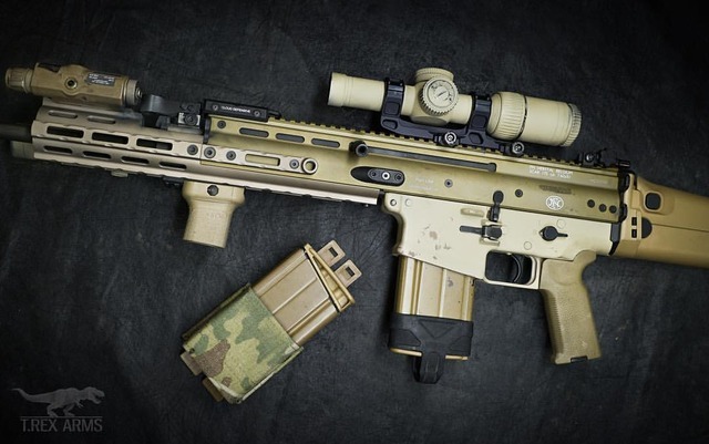 T.REX ARMS — Scar 17 with Esstac KYWI 7.62 mag pouch. A...