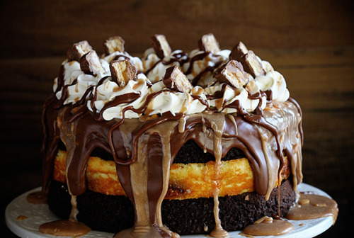 nom-food:Snickers cheesecake cake