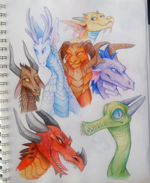 blank-sketchbooks:dragon heads