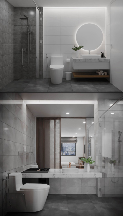Eastern Influenced Minimalist Interiors In Shades Of Grey and...