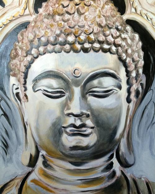 sheriemyers:Commission Fridays ☀️☀️ #buddha #oilpainting