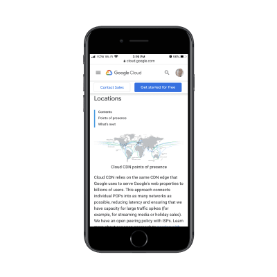 Google Cloud CDN PoP locations