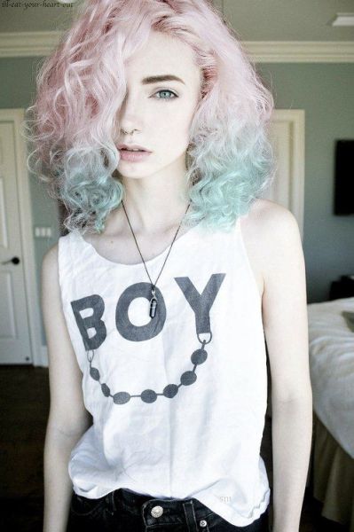 Bobbed And Pink Wavy Hair Tumblr