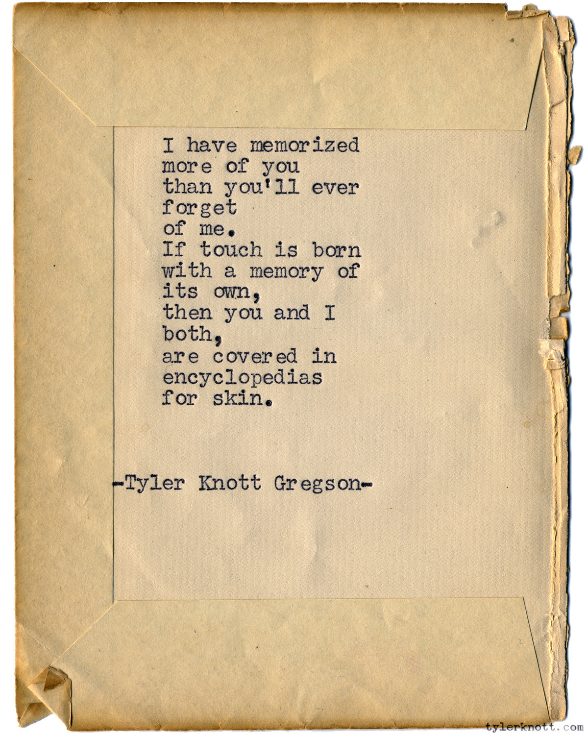 Tyler Knott Gregson — Typewriter Series #1191 by Tyler Knott Gregson...