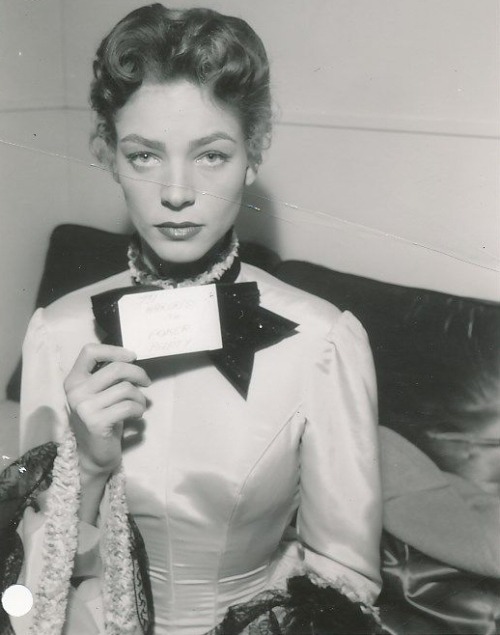 Lauren Bacall - Hair/Dress Test Photos for Bright Leaf, circa...