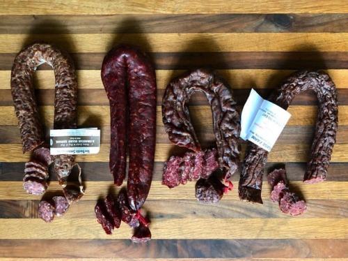 The weekend’s haul of dried sausage, aka Texas salami. Loved the...