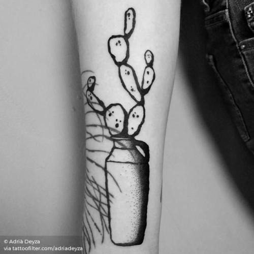 By Adrià Deyza, done at Unikat Tattoos, Berlin.... flower;big;cactus;contemporary;adriadeyza;facebook;nature;blackwork;twitter;inner forearm;illustrative
