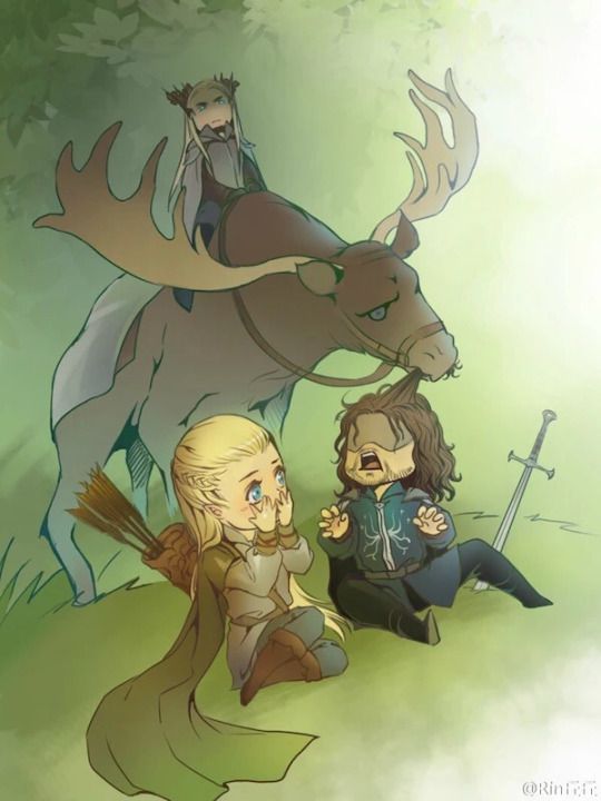 Fighting Over Shiny Objects: Silmaril Edition • Aragorn/Legolas fan art