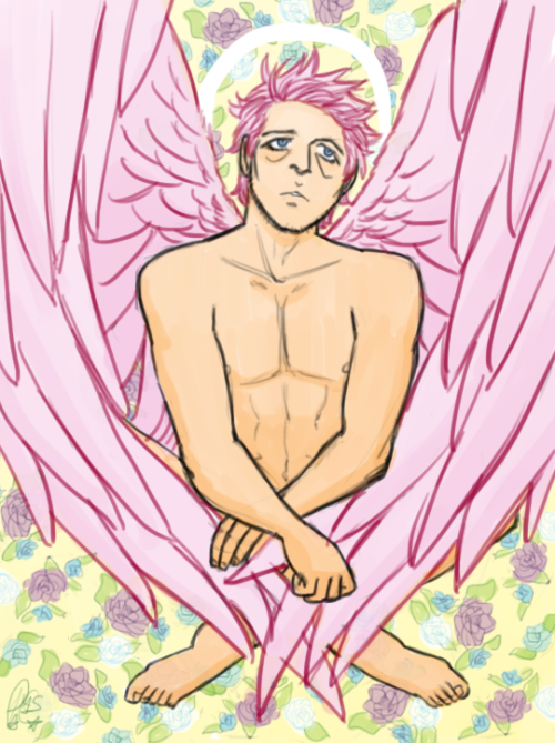 deadpai:i wanted to draw pink wings cas [& pink hair cas...