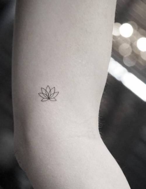 By Sanghyuk Ko · MR.K, done at Bang Bang Tattoo, Manhattan.... flower;small;micro;line art;inner arm;tiny;mrk;ifttt;little;nature;minimalist;hindu;religious;fine line;lotus flower