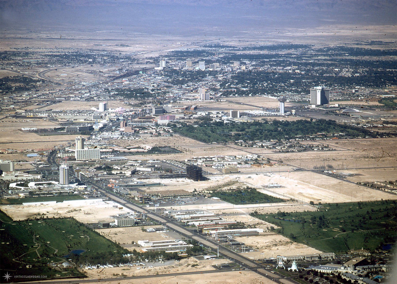 Vintage Las Vegas — Las Vegas, 1972 Dunes golf course, lower left, and...