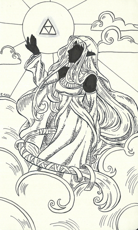 zelda legend of zelda skyward sword hylia inktober inktober2018 z art