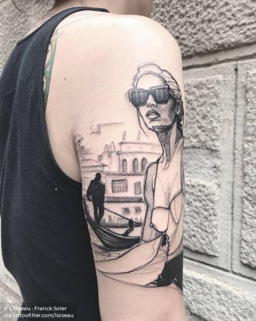 By L'oiseau · Franck Soler, done in Collioure.... big;europe;facebook;italy;location;loiseau;other;patriotic;sketch work;twitter;upper arm;venice;women