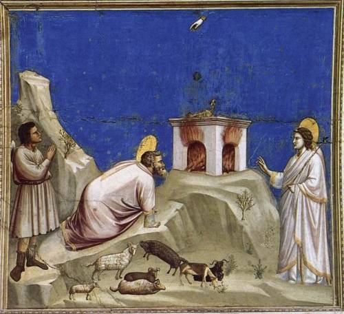 artist-dibondone:Joachim’s Sacrificial Offering, 1304, Giotto...