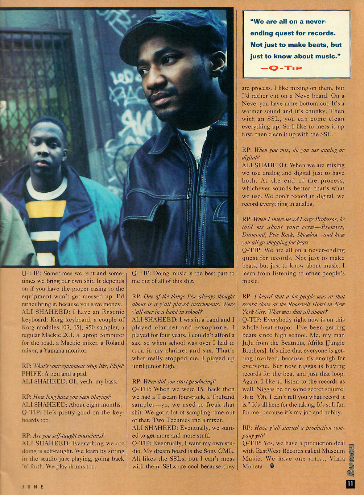 HipHop-TheGoldenEra: A Tribe Called Quest in Rap Pages - 1994