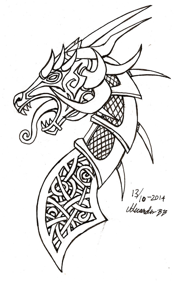 Inktober Day 13: Nidhöggr Figurehead You know...