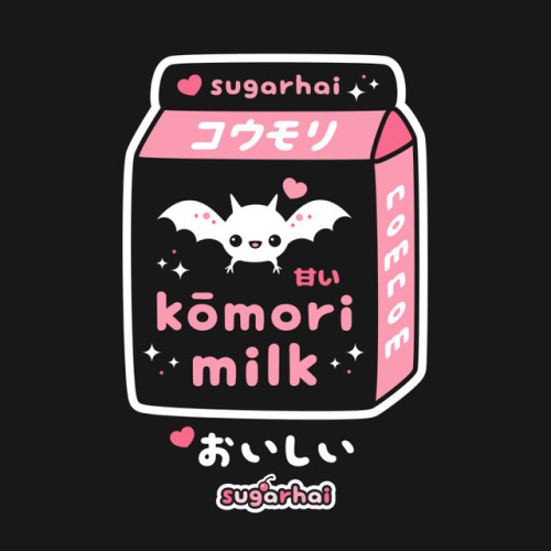 sugarhai:creepy cute oversized bat milk shirts