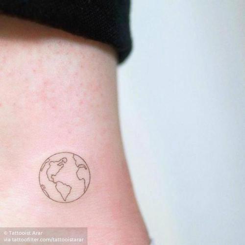 20 Vivid Earth Tattoo Designs and Ideas  TattooBloq  Earth tattoo Globe  tattoos Simplistic tattoos