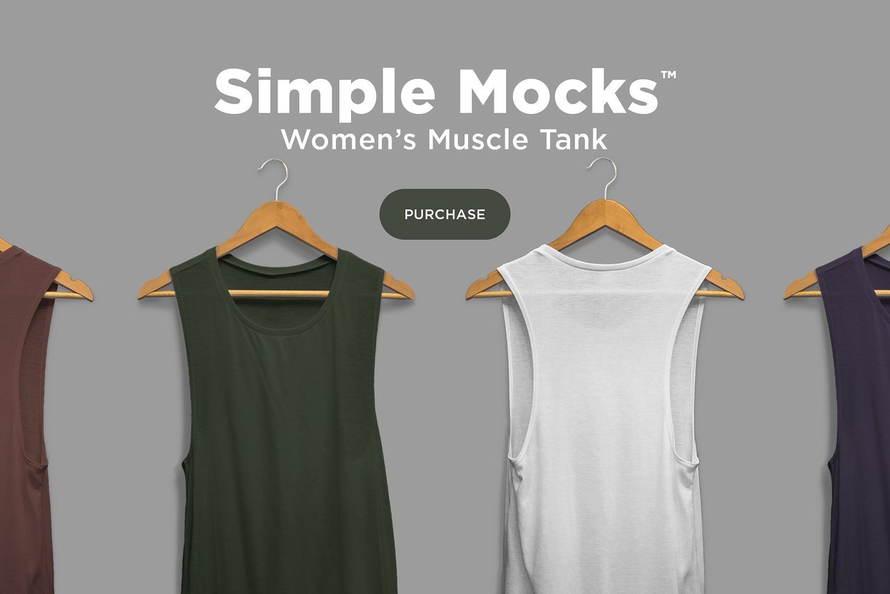 Download DESIGN MOCKUPS - Women's Muscle Tank Mockup ♥ FREE ...