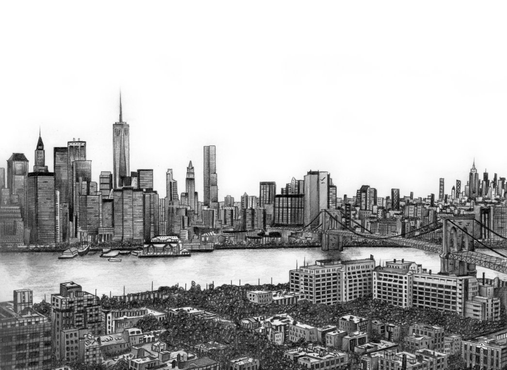 Skyline New-York карандашом
