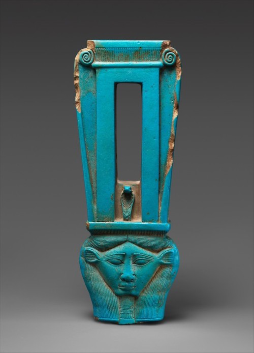 met-egyptian-art:Upper part of a naos sistrum, Egyptian...