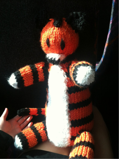 knitted hobbes doll