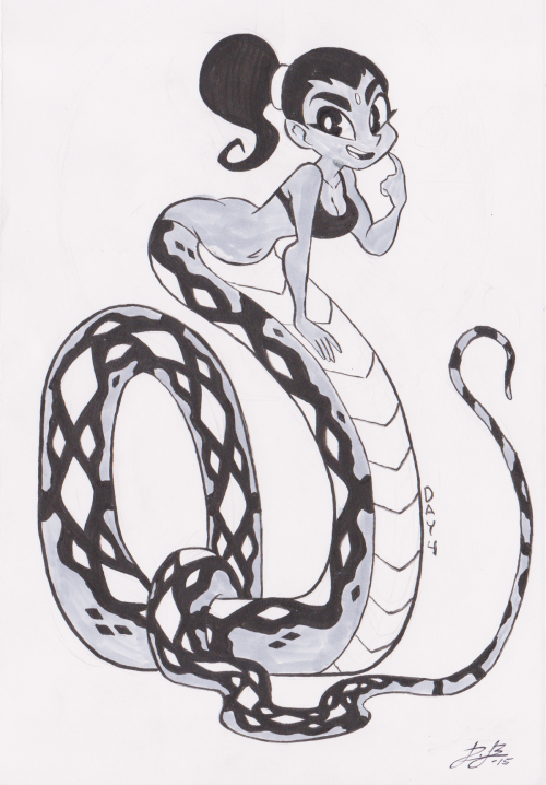 goopbloop:Inktober/Monster Girl Challenge - Day 4: Naga