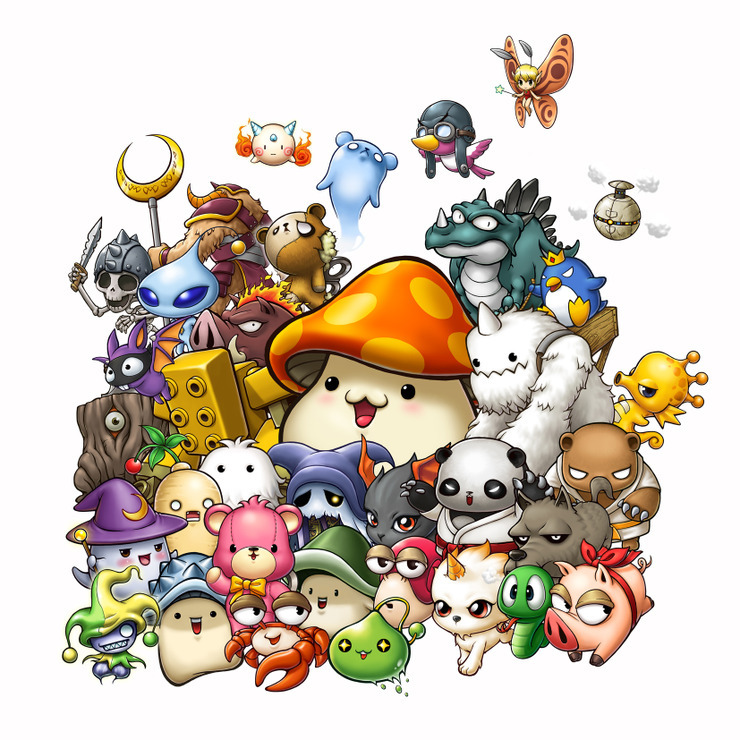 A Collection of Official MapleStory Artwork | A collage of monster ...