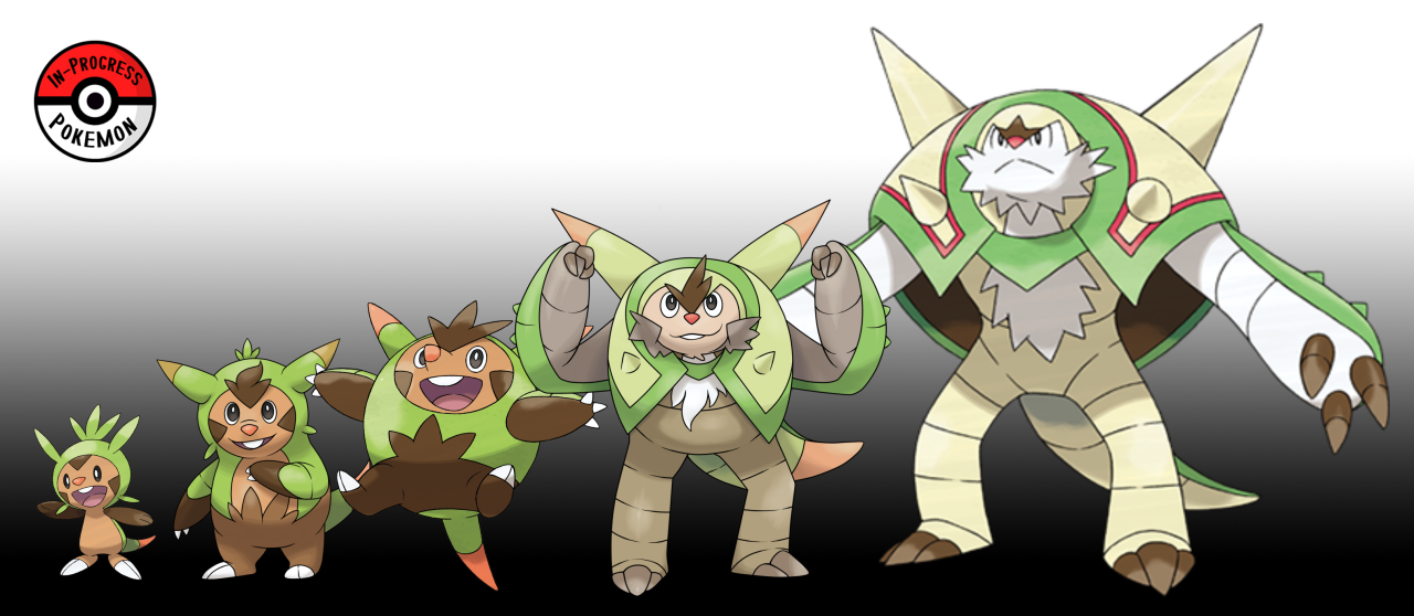 In-Progress Pokemon Evolutions | #650.5 - Chespin typically have a ...