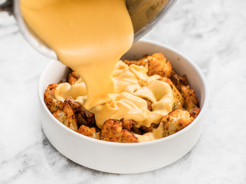 foodffs:SPICY ROASTED CAULIFLOWER WITH CHEESE SAUCEFollow for...