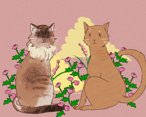 littlestpersimmon:Kitties I drew for some cool people. They’re...