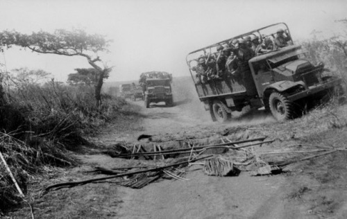 historicaltimes:A Portuguese Army convoy dodges a trap on the...