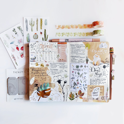 peachdanik-journal:April spread and so far I’m kind of enjoying...