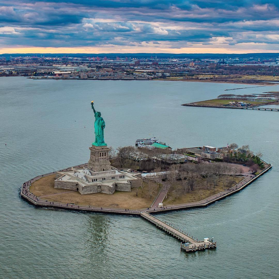 Statue Of Liberty, Liberty Island, New York City by @copterpilotla