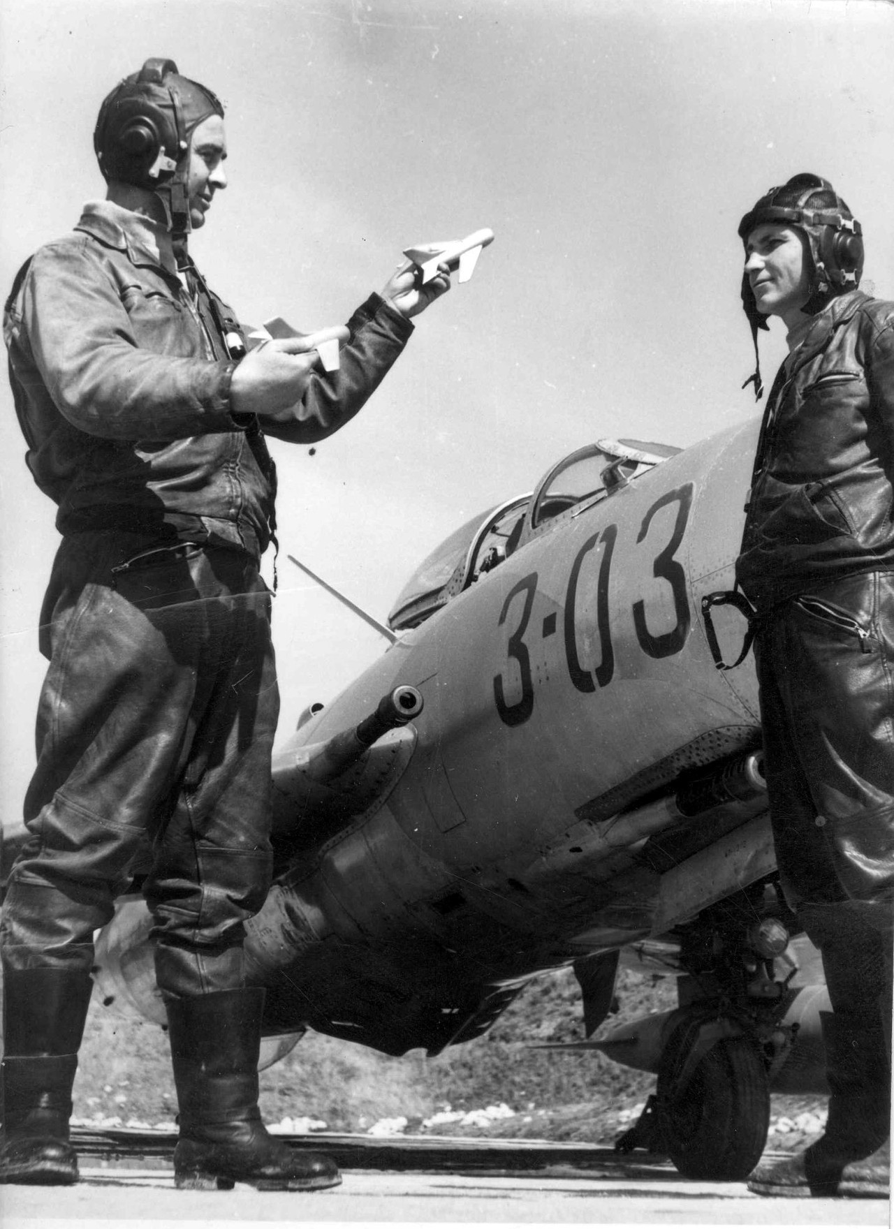 Eastern Bloc militaries — Albanian pilots in front of a MiG-19 ...