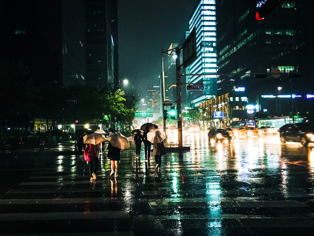 Город дождь Корея