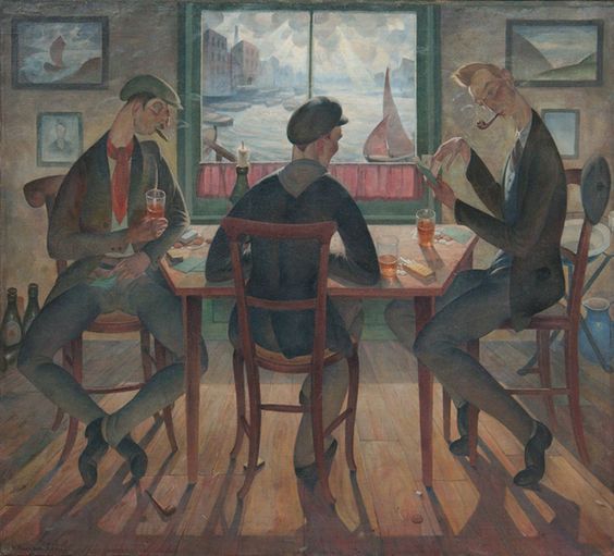 having-it-all:
â€œ Vasa PomoriÅ¡ac (Serbia, 1893 - 1961) Cards, 1924, oil on canvas
â€