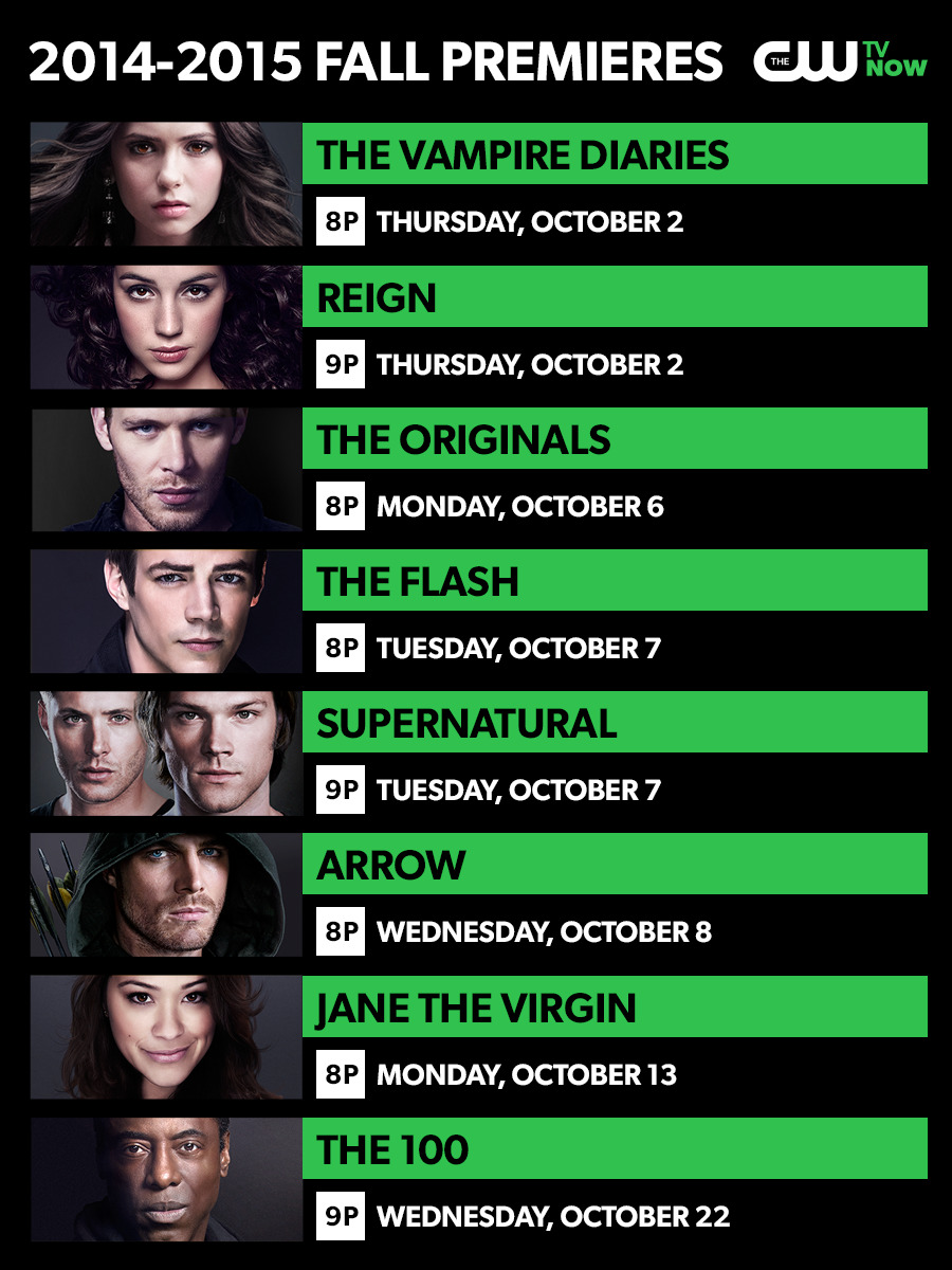 The CW Network The CW’s fall premiere dates have been announced!
