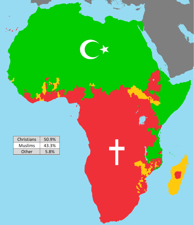 Religion In Africa More Religion Maps Maps On The Web   Tumblr Ntq8iy840Z1rasnq9o1 640 