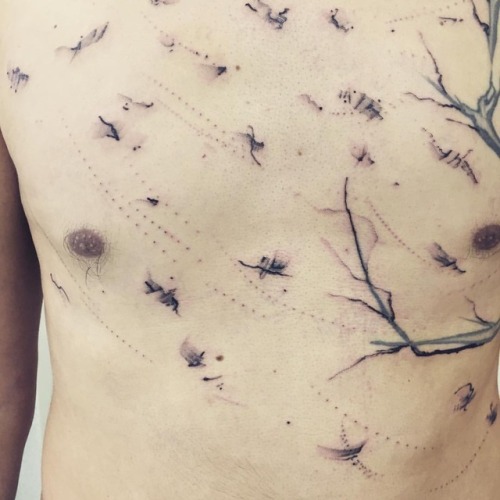 Émilien. Wind between the branches. #abstracttattoo...